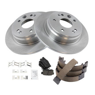 TRQ® - Rear Disc Brake Kit with Ceramic Pads and Shoes
