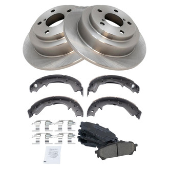 TRQ® - Rear Disc Brake Kit with Ceramic Pads and Shoes