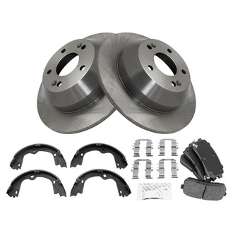 TRQ® - Rear Disc Brake Kit with Ceramic Pads and Shoes