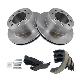 TRQ® - Rear Disc Brake Kit with Ceramic Pads and Shoes