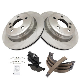 TRQ® - Rear Disc Brake Kit with Ceramic Pads and Shoes