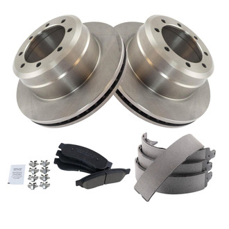 TRQ® - Rear Disc Brake Kit with Ceramic Pads and Shoes