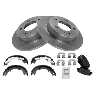 TRQ® - Rear Disc Brake Kit with Ceramic Pads and Shoes