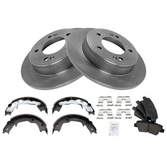 TRQ® - Rear Disc Brake Kit with Ceramic Pads and Shoes