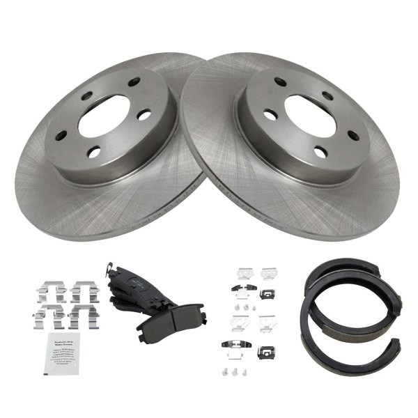 TRQ® - Rear Disc Brake Kit with Ceramic Pads and Shoes