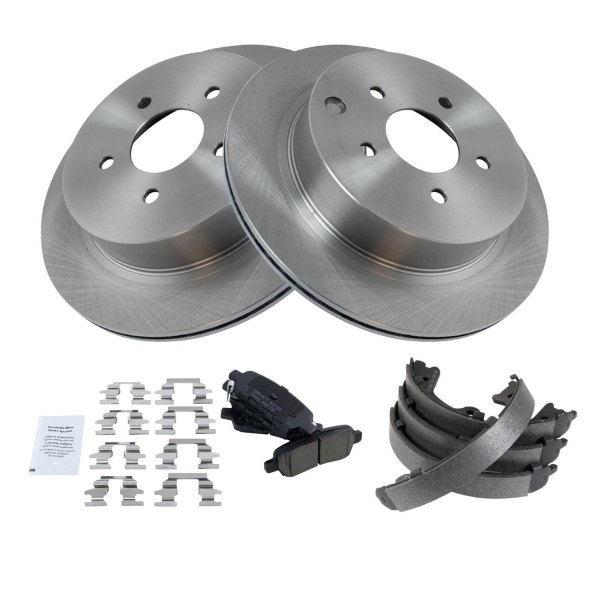 TRQ® - Rear Disc Brake Kit with Ceramic Pads and Shoes