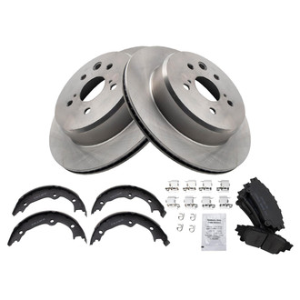 TRQ® - Rear Disc Brake Kit with Ceramic Pads and Shoes