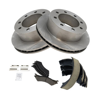 TRQ® - Rear Disc Brake Kit with Ceramic Pads and Shoes