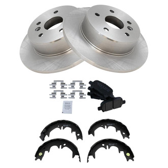 TRQ® - Rear Disc Brake Kit with Ceramic Pads and Shoes