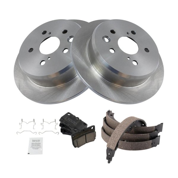 TRQ® - Rear Disc Brake Kit with Ceramic Pads and Shoes