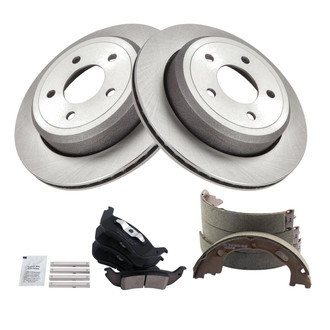 TRQ® - Rear Disc Brake Kit with Ceramic Pads and Shoes