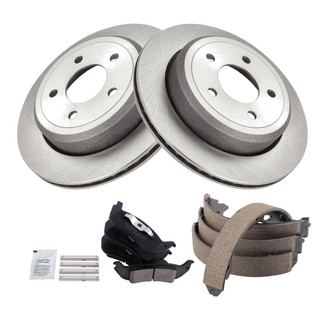 TRQ® - Rear Disc Brake Kit with Ceramic Pads and Shoes
