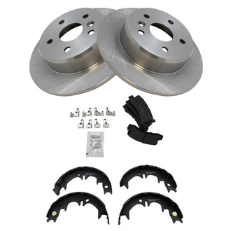 TRQ® - Rear Disc Brake Kit with Ceramic Pads and Shoes