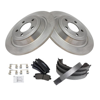 TRQ® - Rear Disc Brake Kit with Ceramic Pads and Shoes