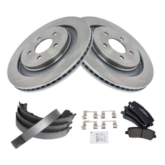 TRQ® - Rear Disc Brake Kit with Ceramic Pads and Shoes
