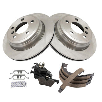 TRQ® - Rear Disc Brake Kit with Ceramic Pads and Shoes