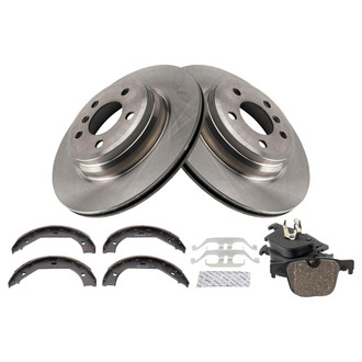 TRQ® - Rear Disc Brake Kit with Ceramic Pads and Shoes