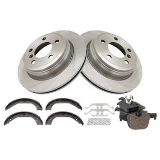 TRQ® - Rear Disc Brake Kit with Ceramic Pads and Shoes