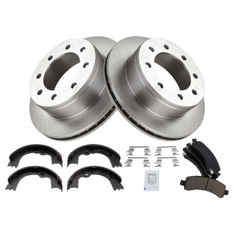 TRQ® - Rear Disc Brake Kit with Ceramic Pads and Shoes