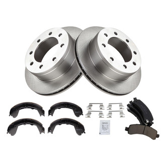 TRQ® - Rear Disc Brake Kit with Ceramic Pads and Shoes