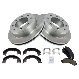 TRQ® - Rear Disc Brake Kit with Ceramic Pads and Shoes