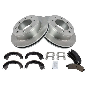 TRQ® - Rear Disc Brake Kit with Ceramic Pads and Shoes