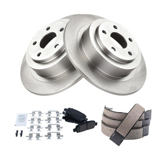 TRQ® - Rear Disc Brake Kit with Ceramic Pads and Shoes