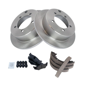 TRQ® - Rear Disc Brake Kit with Ceramic Pads and Shoes