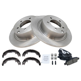 TRQ® - Rear Disc Brake Kit with Ceramic Pads and Shoes