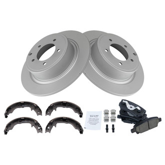 TRQ® - Rear Disc Brake Kit with Ceramic Pads and Shoes