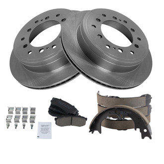 TRQ® - Rear Disc Brake Kit with Ceramic Pads and Shoes