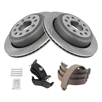 TRQ® - Rear Disc Brake Kit with Ceramic Pads and Shoes