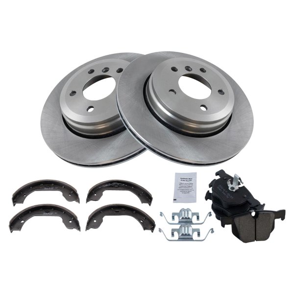 TRQ® - Rear Disc Brake Kit with Ceramic Pads and Shoes