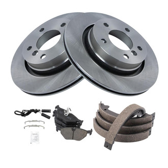 TRQ® - Rear Disc Brake Kit with Ceramic Pads and Shoes