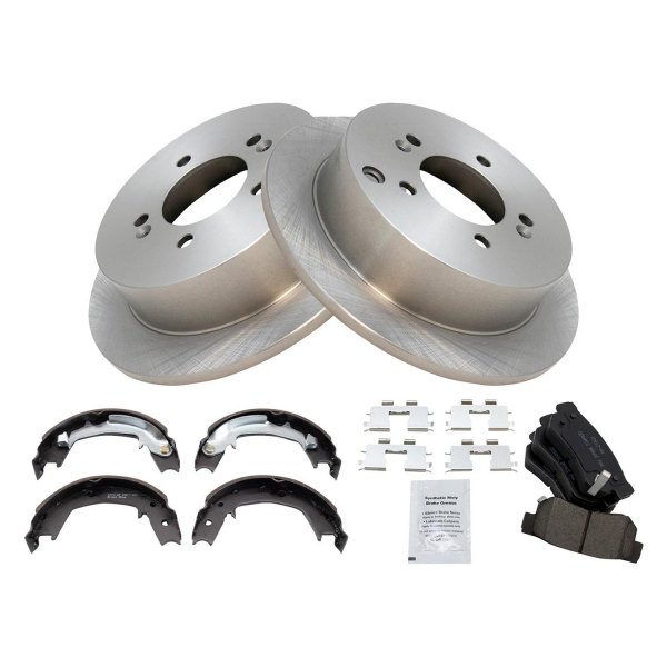 TRQ® - Rear Disc Brake Kit with Ceramic Pads and Shoes