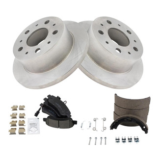 TRQ® - Rear Disc Brake Kit with Ceramic Pads and Shoes