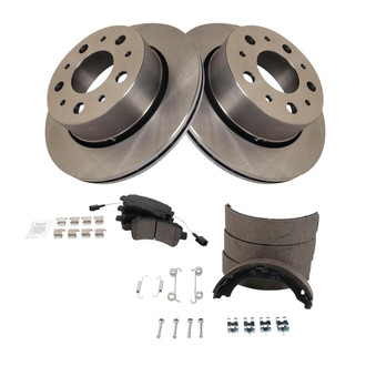 TRQ® - Rear Disc Brake Kit with Ceramic Pads and Shoes