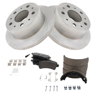 TRQ® - Rear Disc Brake Kit with Ceramic Pads and Shoes