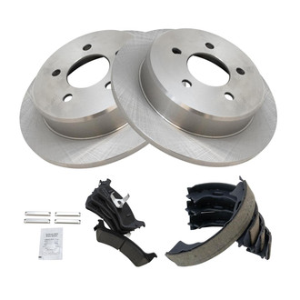 TRQ® - Rear Disc Brake Kit with Ceramic Pads and Shoes