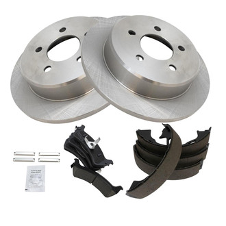 TRQ® - Rear Disc Brake Kit with Ceramic Pads and Shoes