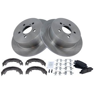 TRQ® - Rear Disc Brake Kit with Ceramic Pads and Shoes