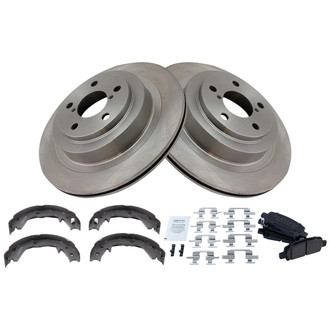 TRQ® - Rear Disc Brake Kit with Ceramic Pads and Shoes