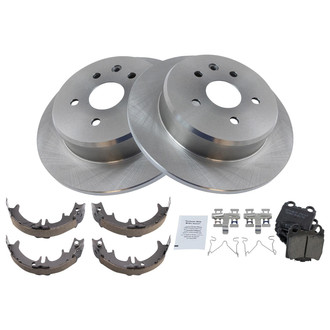 TRQ® - Rear Disc Brake Kit with Ceramic Pads and Shoes