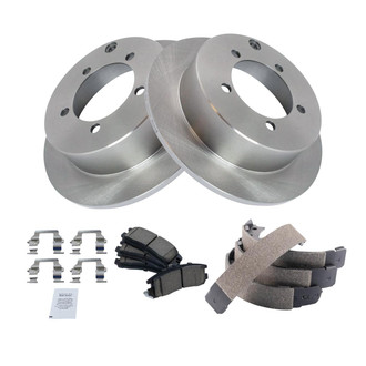 TRQ® BKA28376 - Rear Disc Brake Kit with Ceramic Pads and Shoes