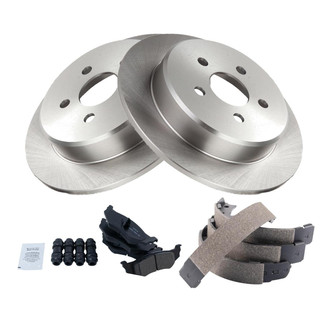 TRQ® - Rear Disc Brake Kit with Ceramic Pads and Shoes