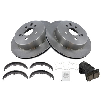 TRQ® - Rear Disc Brake Kit with Ceramic Pads and Shoes