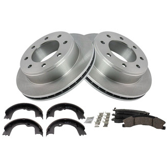 TRQ® - Rear Disc Brake Kit with Ceramic Pads and Shoes