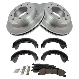 TRQ® - Rear Disc Brake Kit with Ceramic Pads and Shoes
