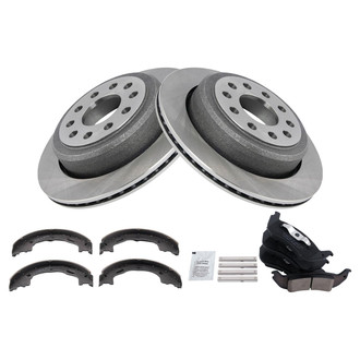TRQ® - Rear Disc Brake Kit with Ceramic Pads and Shoes