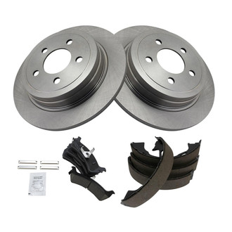 TRQ® - Rear Disc Brake Kit with Ceramic Pads and Shoes